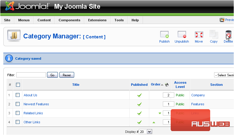 Using the Category Manager in Joomla - Web24